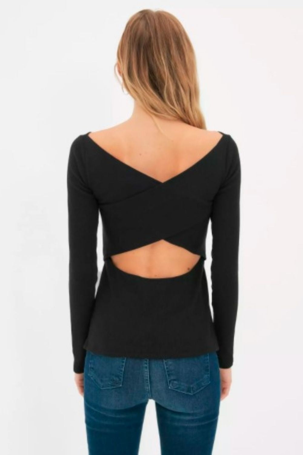 Elle Cut Out Black Top